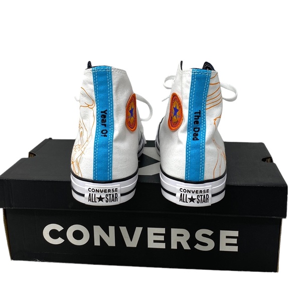 Converse Chuck Taylor High Top Canvas White Men Sneakers Custom 172514C-WHT/BLU - Picture 3 of 9